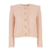 Stijlvol Geborduurde Bouclé Blazer Balmain , Multicolor , Dames