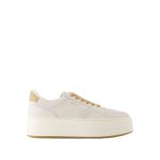 Witte Leren Sneakers - Ronde Neus Hogan , White , Dames