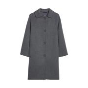 Wollen jas met kraag en knopen Max Mara , Gray , Heren