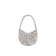 Maanvormige Tas met Strass Paco Rabanne , Gray , Dames