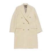 Witte Wol Double-Breasted Jas Acne Studios , White , Dames