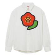 Witte Bloemenprint Casual Overhemd Kenzo , White , Heren