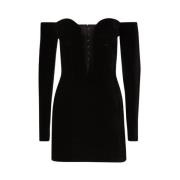 Fluwelen Corsetjurk met V-Halslijn Nina Ricci , Black , Dames