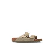 Arizona BS leren slides Birkenstock , Green , Dames