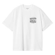 Logo Katoenen T-Shirt Korte Mouw Carhartt Wip , White , Heren