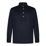 Blauw Katoenen Overhemd Regular Fit Kiton , Blue , Heren