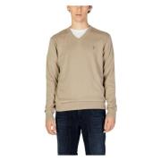 Beige V-hals Gebreide kleding Herfst/Winter Mannen U.s. Polo Assn. , B...