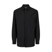 Stretch shirt met grosgrain detail Iceberg , Black , Heren