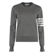 Gestreepte wollen trui met knoopmanchetten Thom Browne , Gray , Dames