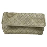 Pre-owned Leather clutches Bottega Veneta Vintage , Beige , Dames