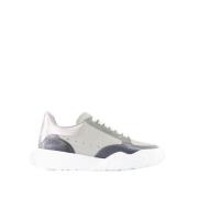 Grijze Leren Court Trainers - Ronde Neus Alexander McQueen , Gray , He...