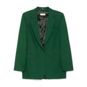 Wollen Single-Breasted Jas Dries Van Noten , Green , Dames