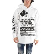 Witte hoodie met voorprint Dsquared2 , White , Heren