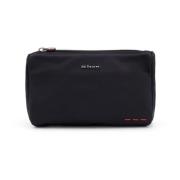 Nylon Beauty Case met Metalen Logo Kiton , Black , Heren