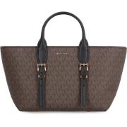 Logo Coated Handtas met Schouderband Michael Kors , Brown , Dames