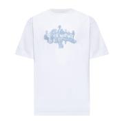 Wit Paris Handtekening Print T-shirt Givenchy , White , Heren