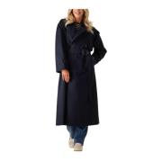 Blauwe Oversized Trench Coat Tommy Hilfiger , Blue , Dames