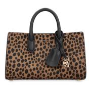 Luipaardprint Kalfshaar Handtas met Slot Michael Kors , Multicolor , D...