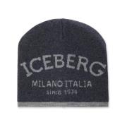 Gebreide muts met jacquard vakmanschap Iceberg , Gray , Dames