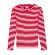 Gestreepte Longsleeve Tee High Risk Rood/Wit Mads Nørgaard , Red , Dam...