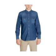 Denim Overhemd Replay , Blue , Heren