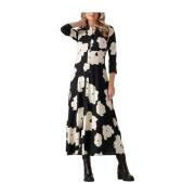 Bloemen Midi Overhemdjurk Y.a.s , Black , Dames