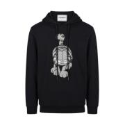 Hoodie met cartoonprints Iceberg , Black , Heren