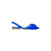 Satin Slingback Sandaal met Strik Prosperine , Blue , Dames