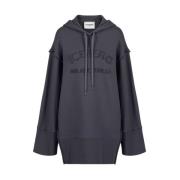 Katoenen fleece capuchonjurk Iceberg , Gray , Dames