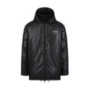 Nylon donsjack met logo Iceberg , Black , Heren