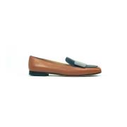 Nappa Loafer met Plaque Prosperine , Brown , Dames