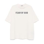 Zwart Logo Print T-shirt Fear Of God , Beige , Heren