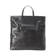 Alias leren shopper tas met zaksluiting en logo Iceberg , Gray , Dames