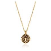 Men's Necklace with Gold Compass Nialaya , Yellow , Heren