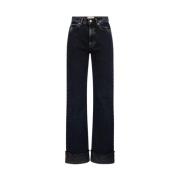 Wijde fit 5-pocket broek met omslag Iceberg , Blue , Dames