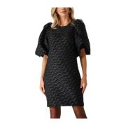 Zebra Flock Jurk voor Stijlvolle Vrouwen Co'Couture , Black , Dames