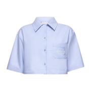 Katoenen Cropped Shirt Givenchy , Blue , Dames