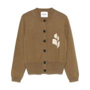 Khaki Intarsia-Gebr. Trui met Knoopsluiting Isabel Marant Étoile , Gre...