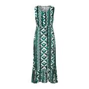 Viscose Lange Jurk Lente/Zomer Collectie Street One , Green , Dames