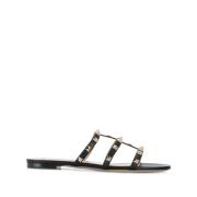 Zwarte Rockstud Sandalen Damesschoenen Valentino Garavani , Black , Da...