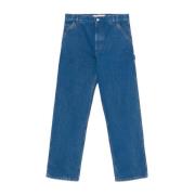 Blauwe Denim Jeans met Stijlvol Logo Marni , Blue , Heren