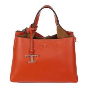 Kenia leren tas met T Timeless hanger Tod's , Orange , Dames