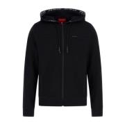 Zwarte Hoodie met rits Guess , Black , Heren