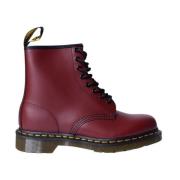 Bordeaux Leren Laars met 3cm Hak Dr. Martens , Red , Dames