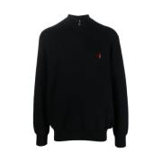 Sweatshirt met halve rits Ralph Lauren , Black , Heren