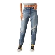 Blauwe Mom Jeans voor Stijlvol Comfort Calvin Klein , Blue , Dames