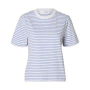 Gestreept Boxy T-shirt Selected Femme , Blue , Dames