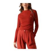 Roest Gebreide Top Kit Ydence , Red , Dames