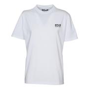 Ster Regular T-shirt Logo Schoolbord Golden Goose , White , Dames