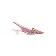 Glitter Slingback met elastische band Prosperine , Pink , Dames